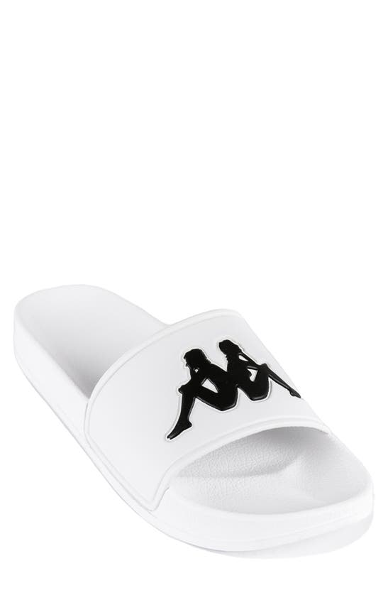 Kappa Authentic Adam 2 Slide Sandal In White-black