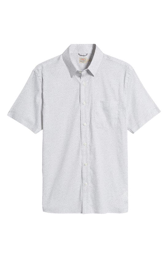 Shop Faherty Movement Geo Print Short Sleeve Button-down Shirt In Ivory Cliff Floral