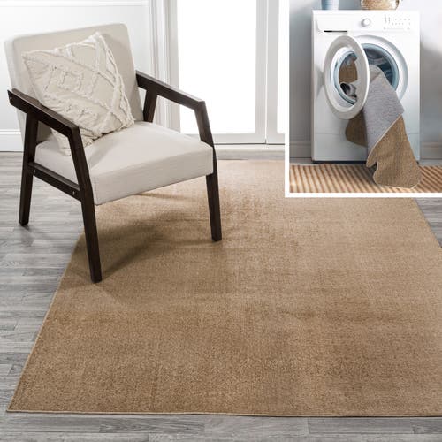 Shop Jonathan Y Twyla Classic Solid Low-pile Machine-washable Area Rug In Brown