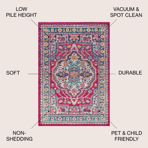 Jonathan Y Bohemian Flair Boho Vintage Area Rug In Pink/ivory