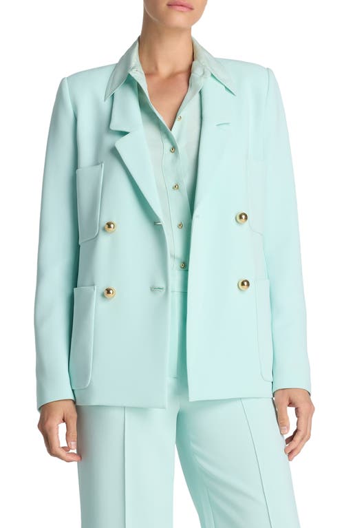 St. John Collection Double Breasted Italian Stretch Cady Blazer Mint at Nordstrom,