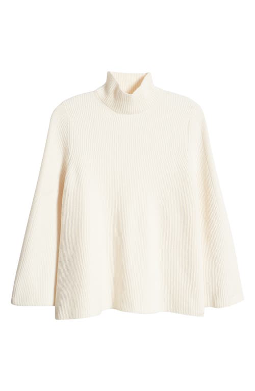 Shop Anne Klein Mock Neck Rib Sweater In Anne White