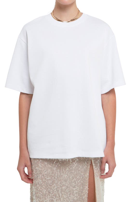 Shop Grey Lab Boxy Cotton Blend T-shirt In White