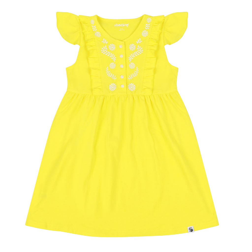 Mixed Up Clothing Girls Vestito Dress In Blazing Yellow