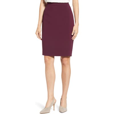 1.state Solid Pencil Skirt, Burgundy