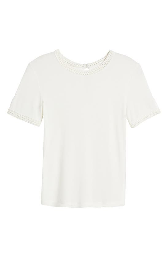 Shop Frame Crochet Trim Stretch Modal T-shirt In White