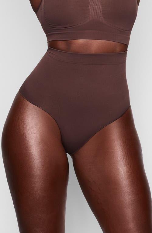 Skims Women's Seamless Sculpt Mid Waist Brief In Cocoa