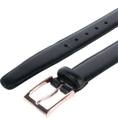 Trafalgar Big & Tall Classic Cortina 30mm Leather Belt In Black With Silver Buckle