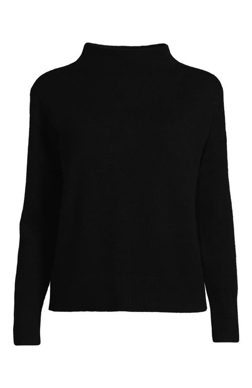 Shop Lands' End Cashmere Funnel Neck Sweater In Black