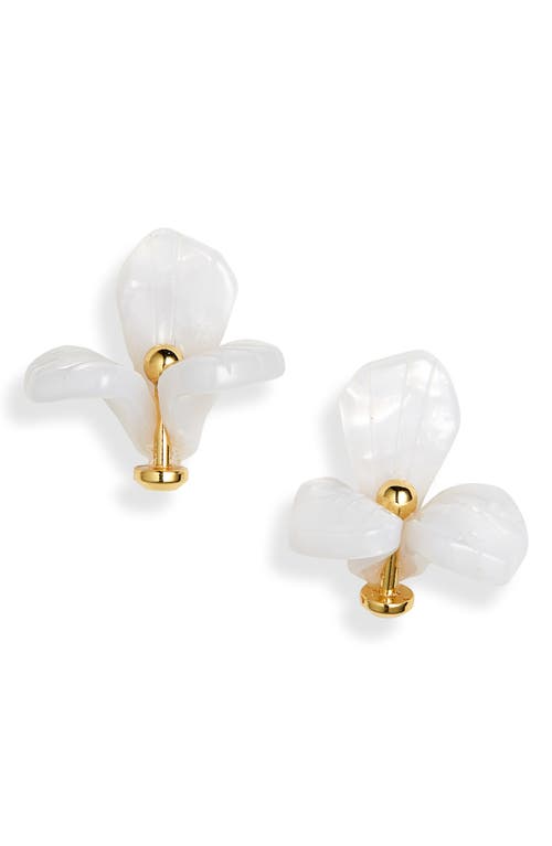 Trillium Stud Earrings in Mother Of Pearl