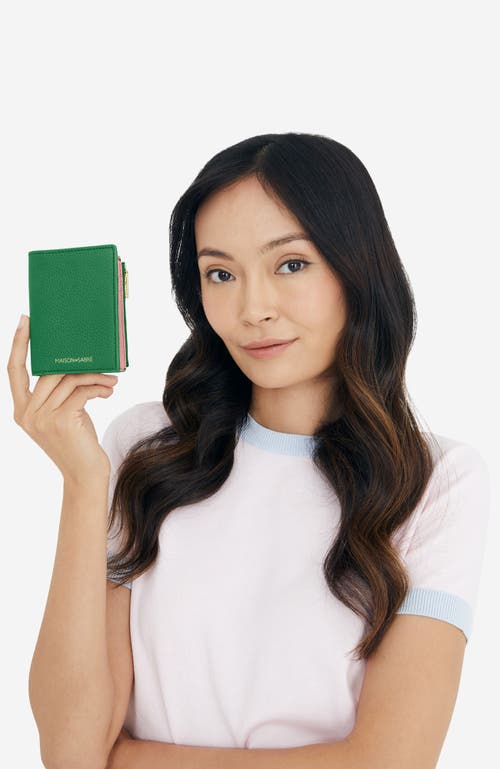 Maison De Sabre Maison De Sabré Small Leather Bifold Wallet In Emerald Lily