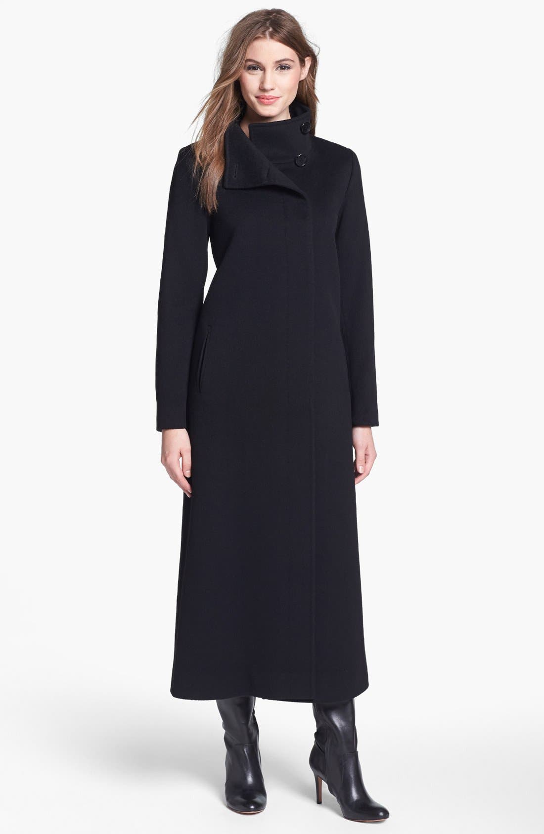 Fleurette Funnel Neck Long Wool Coat Nordstrom