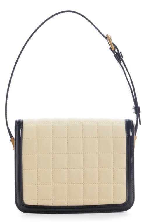 Saint Laurent Small Solferino Brushed Leather Bag In Burro/nero
