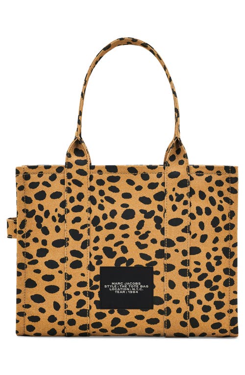 Marc Jacobs The Large Cheetah Cotton Canvas Tote In Brown/black Multi