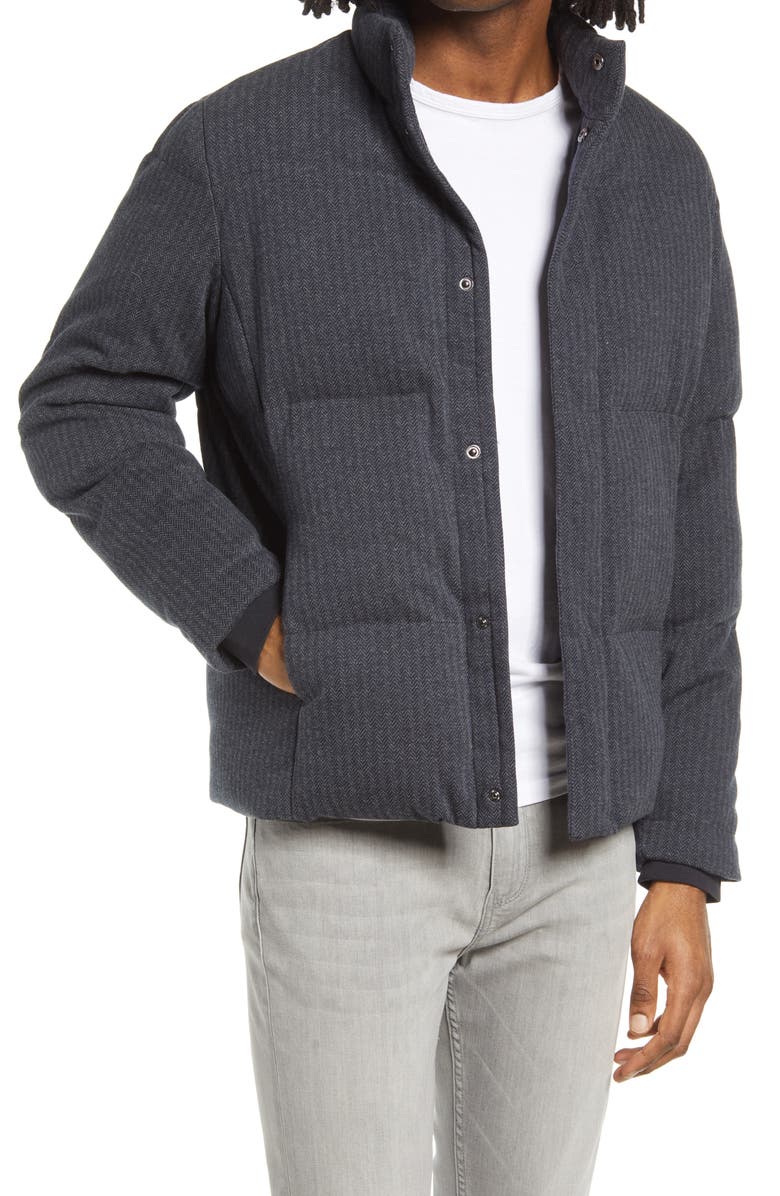Vince Herringbone Quilted Puffer Jacket, Main, color, 