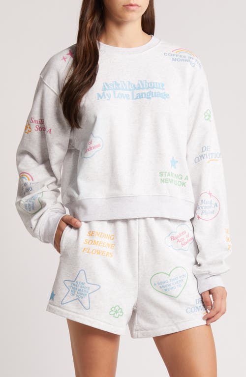 THE MAYFAIR GROUP Love Language Graphic Sweatshirt Grey at Nordstrom,