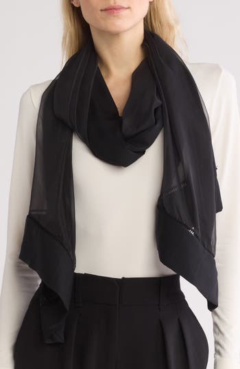 Bcbg Mesh Border Evening Wrap In Black