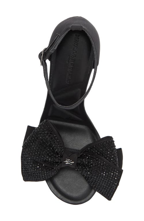 Karl Lagerfeld Paris Kenz Rhinestone Bow Sandal In Black
