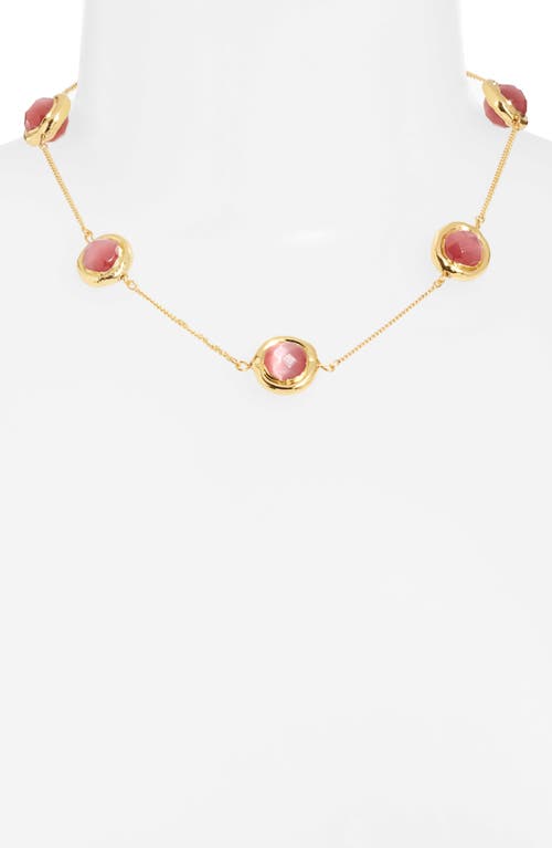 Shop Karine Sultan Crystal Station Necklace In Gold