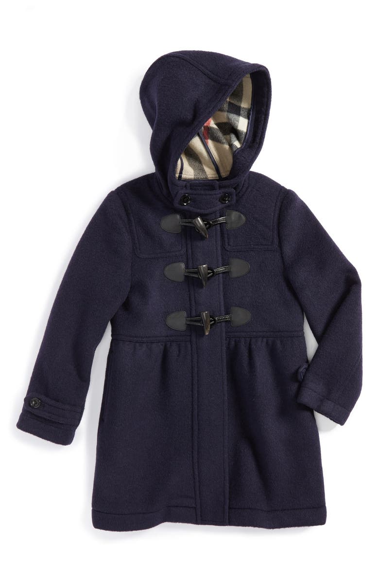 Burberry 'Ally' Hooded Wool Coat (Little Girls & Big Girls) | Nordstrom