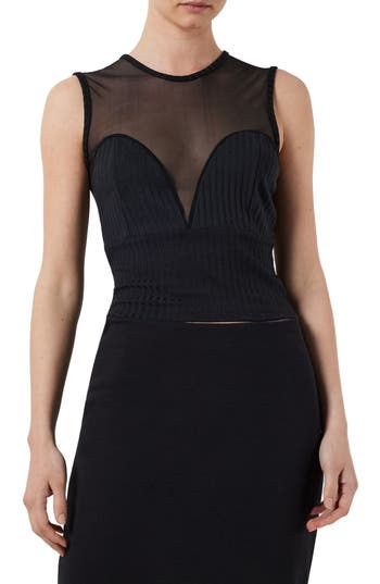 Noisy May Derin Mixed Media Top In Black