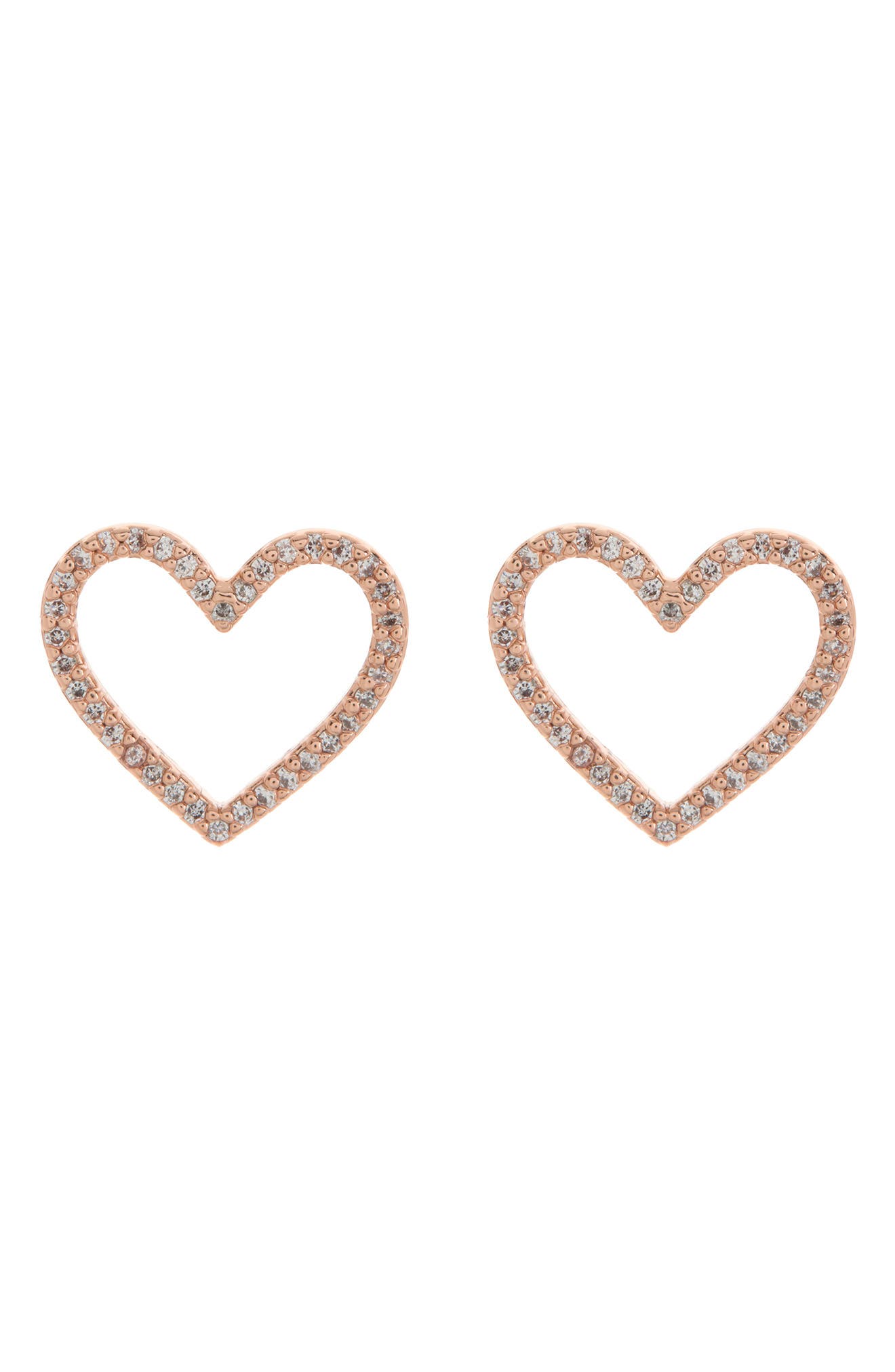 kate spade pave heart earrings