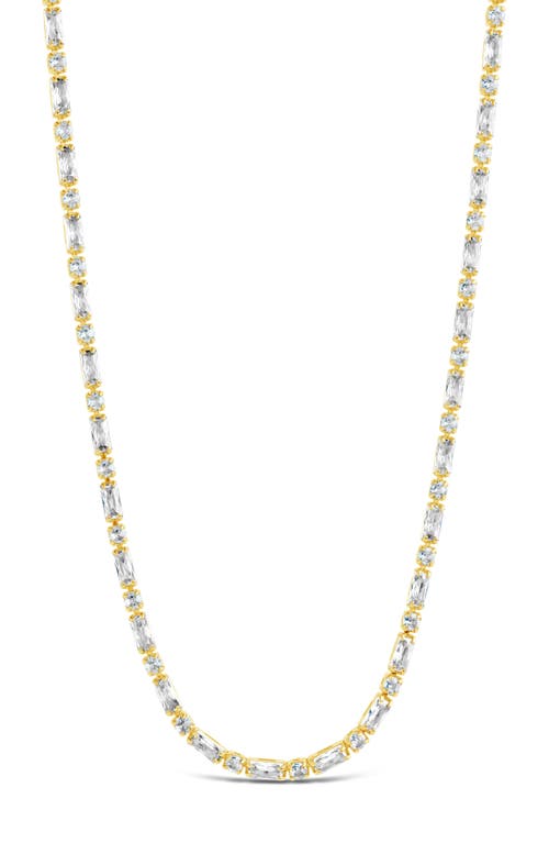 Sterling Forever Georgia Cubic Zirconia Tennis Necklace In Gold