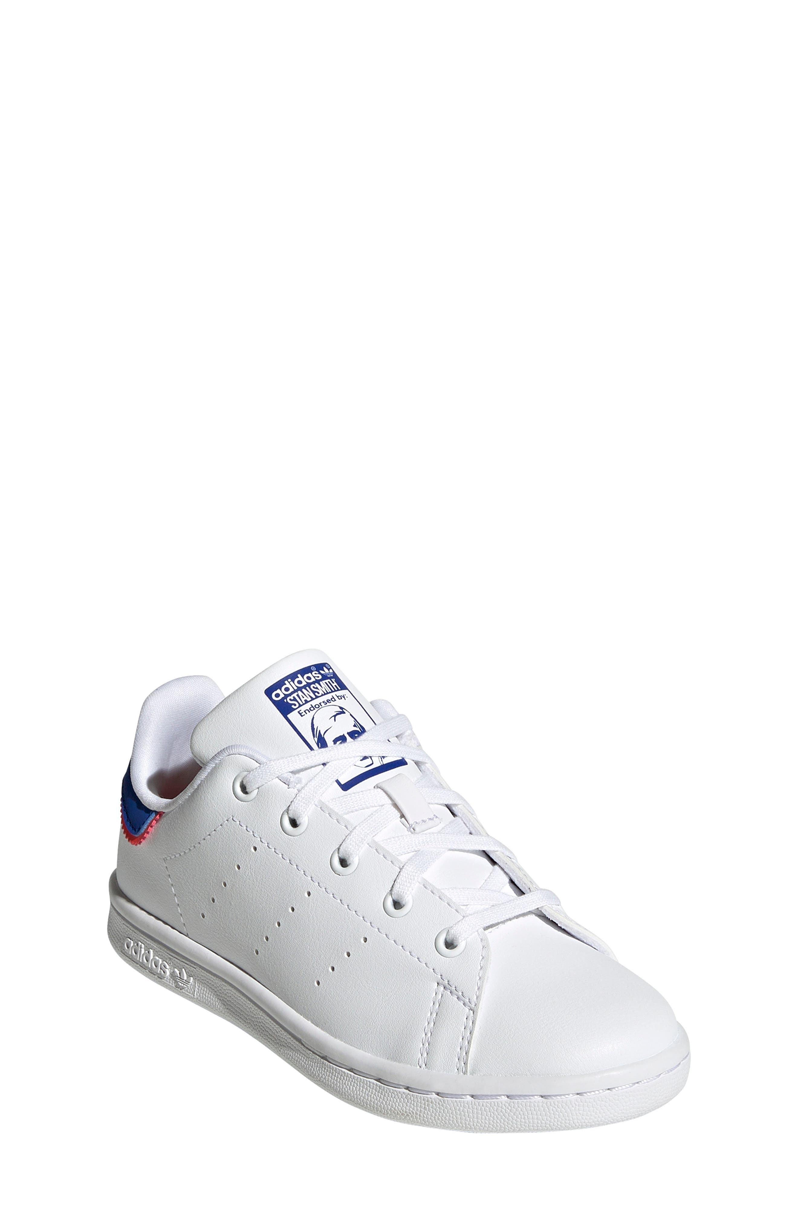 stan smith white bold blue