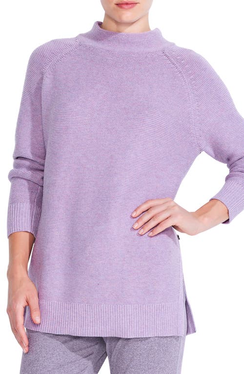 NZ ACTIVE by NIC+ZOE Cool Down Oversize Mock Neck Cotton Blend Sweater in Plum