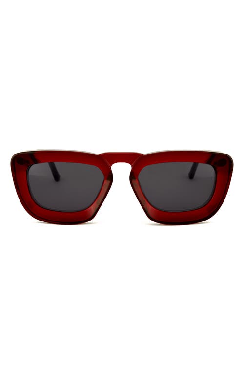 Urlike 55mm Rectangle Sunglasses in Red /Grey