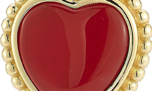 Sphera Milano Heart Stud Earrings In Gold/red