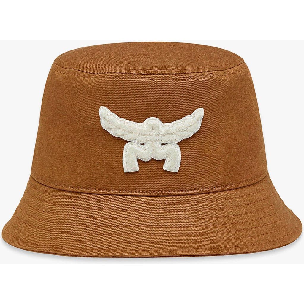 Mcm Essential Logo Bucket Hat In Cognac
