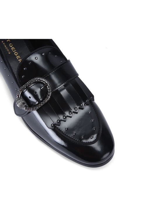 Shop Kurt Geiger London Albany Buckle Stud Loafer In Black