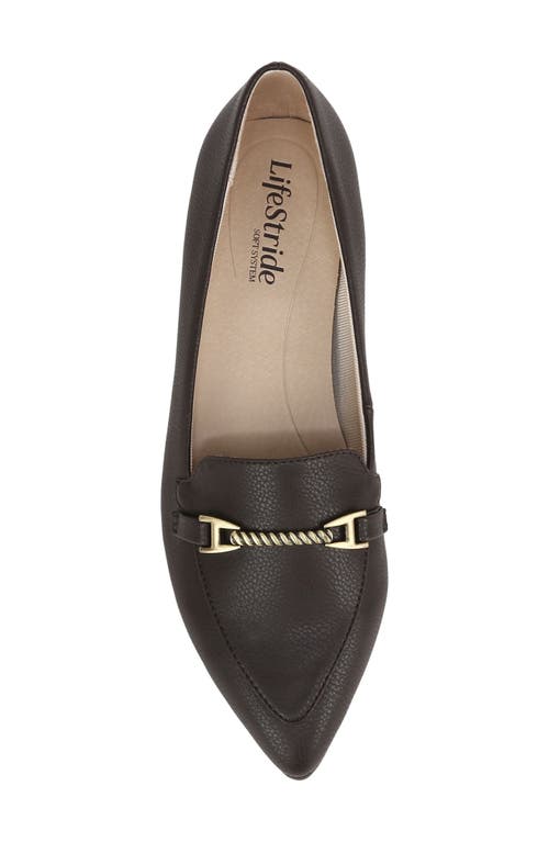 Shop Lifestride Precious Pointed Toe Bit Loafer In Dark Chocolate