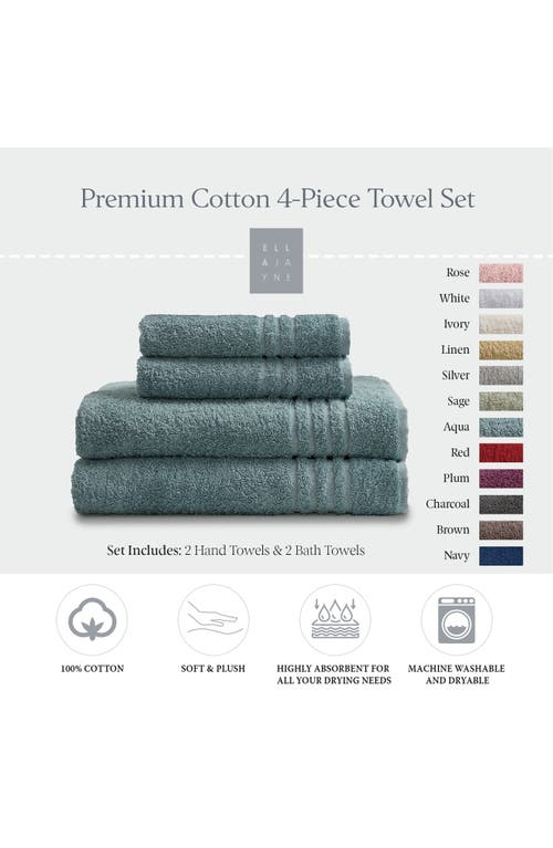 Ella Jayne Home Solid Cotton 4-piece Towel Set In Aqua