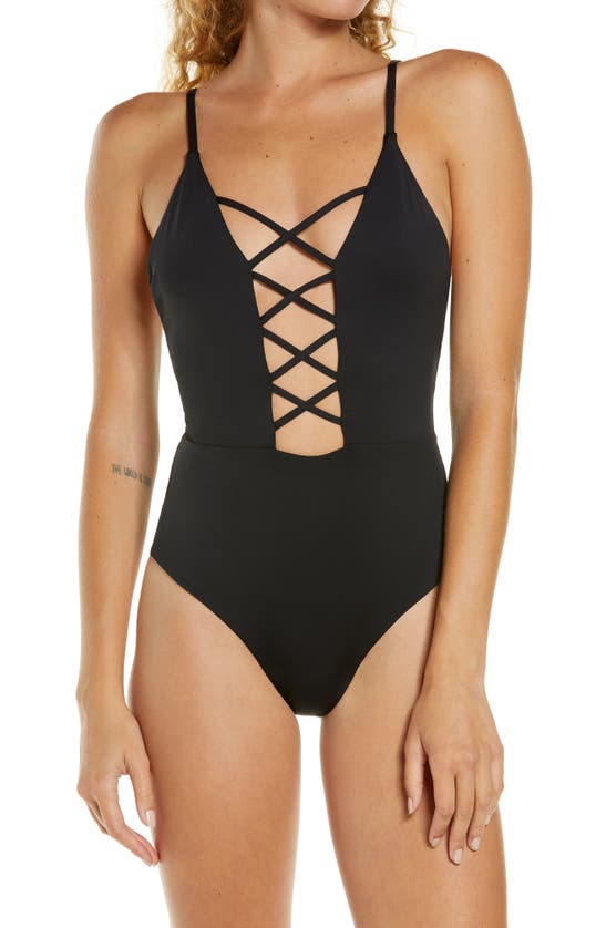 DIPPIN DAISYS BLISS CAGED FRONT ONE-PIECE SWIMSUIT