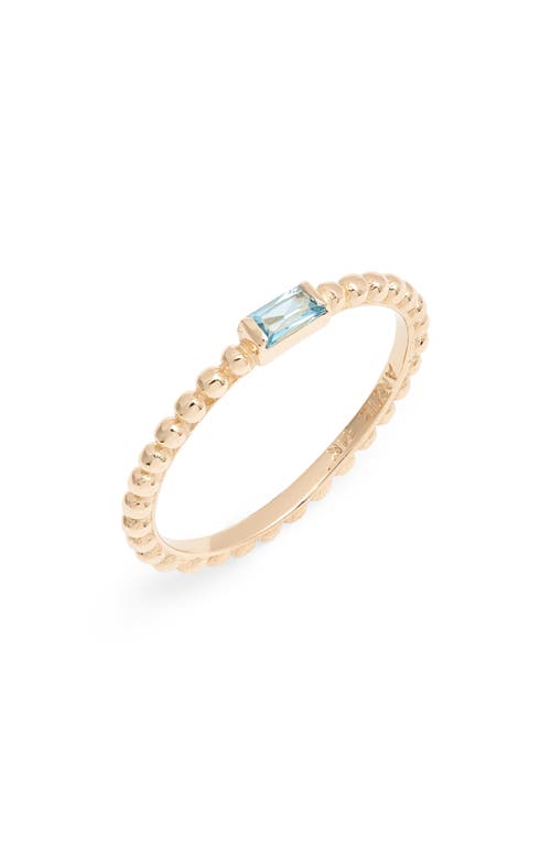 Dew Drop Blue Topaz Ring in Yellow Gold/Blue