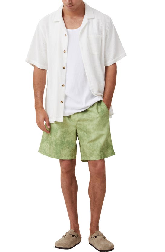 Shop Cotton On Kahuna Drawstring Shorts In Sage Space Dye