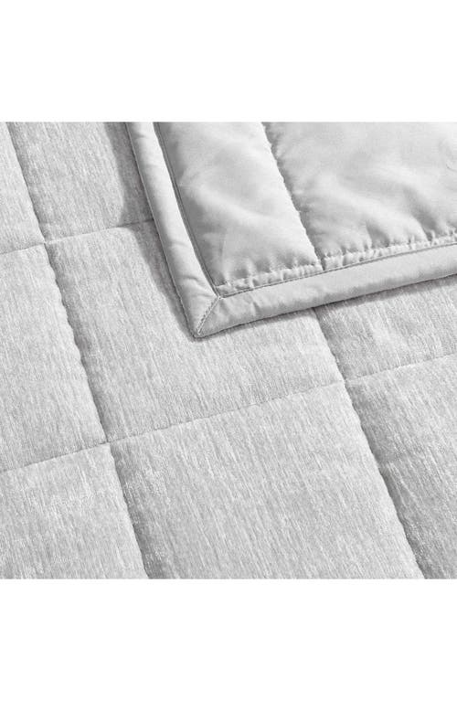 Vera Wang Solid Box Stitched Chenille Quilt & Shams Set In Grey