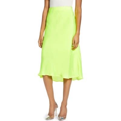 Leith Satin Midi Skirt, Yellow