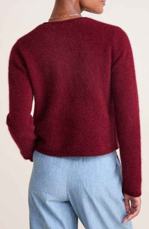 Shop Vineyard Vines Merino Wool & Fox Hair Cardigan In Crimson