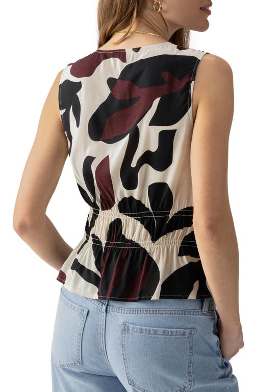 Shop Sanctuary Abstract Print Sleeveless Button-up Shirt In Light Mine