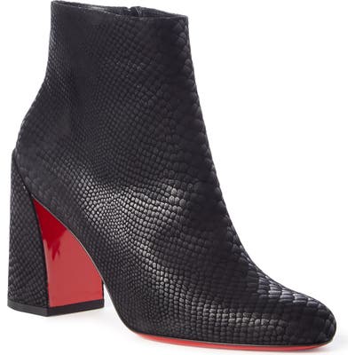 Christian Louboutin Turela Snake Embossed Bootie, Black