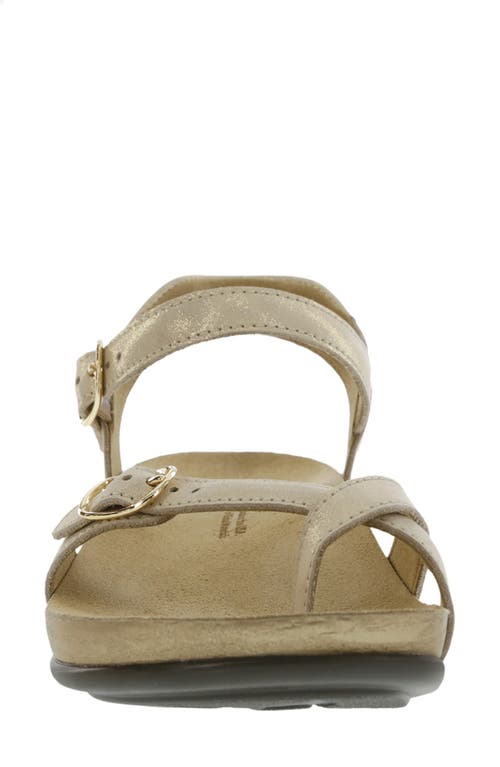 Sas Pampa Wedge Sandal In Soft Gold