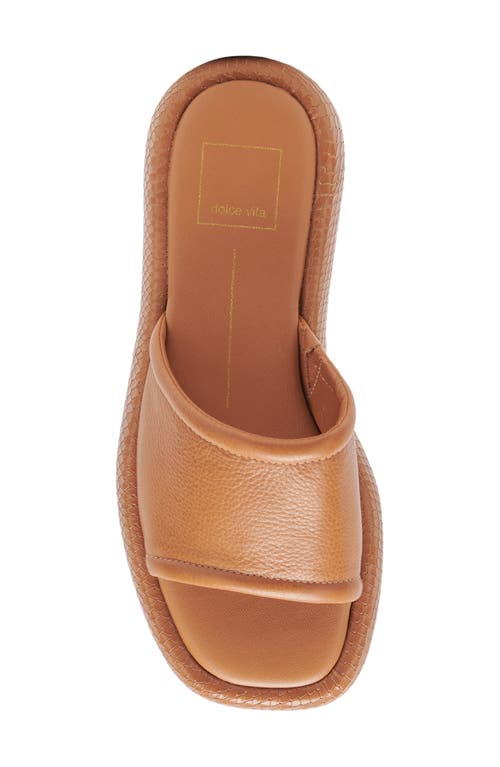 Shop Dolce Vita Aisha Platform Slide Sandal In Tan Leather