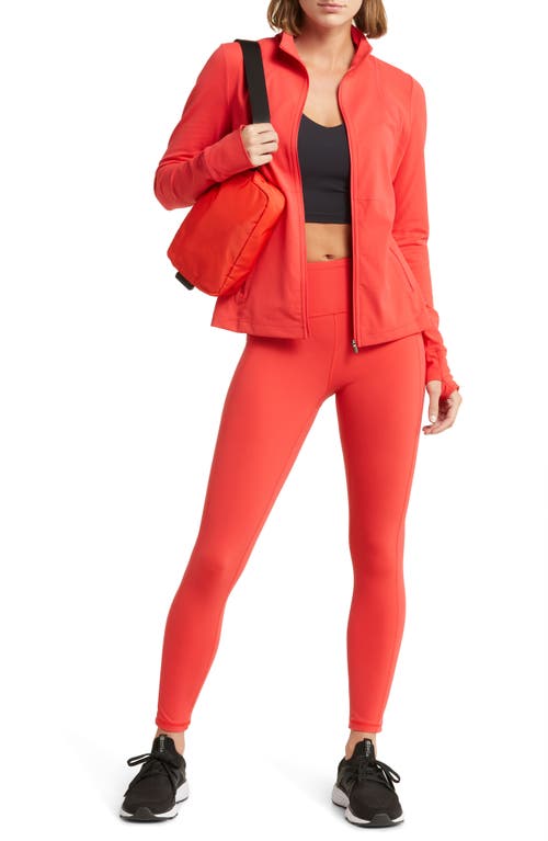 Shop Zella Studio Luxe Performance Jacket In Red Poinsettia