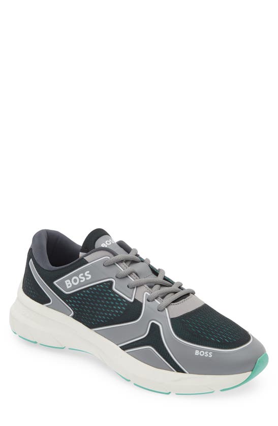 Shop Hugo Boss Boss Owen Runn Empr Sneaker In Open Green