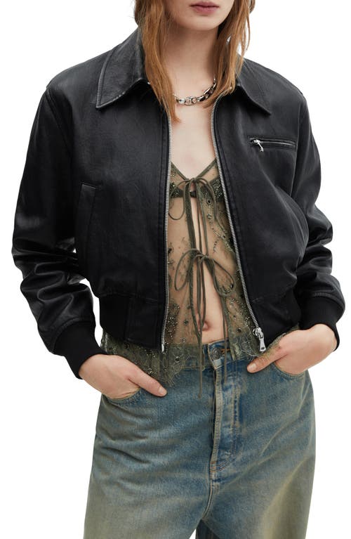 Vintage Faux Leather Jacket in Black