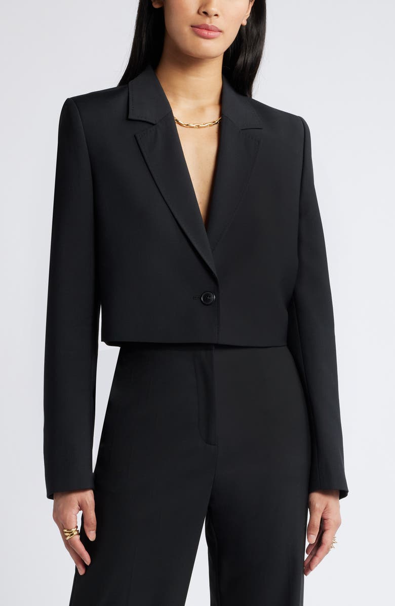 Nordstrom Crop Wool Blend Blazer, Main, color, 