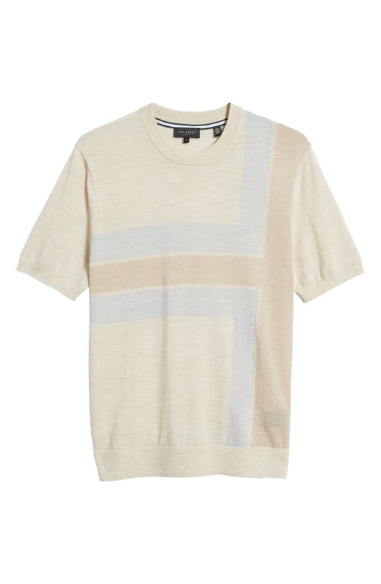 Shop Ted Baker Tiltz Wool Quarter Zip Pullover In Taupe